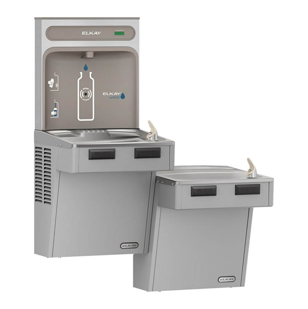 ezH2O Bottle Filling Station with Mechanically Activated Bi-Level ADA Cooler Non-Filtered Refriger