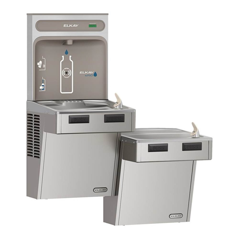 ezH2O Bottle Filling Station with Mechanically Activated Bi-Level ADA Cooler Non-Filtered Refriger