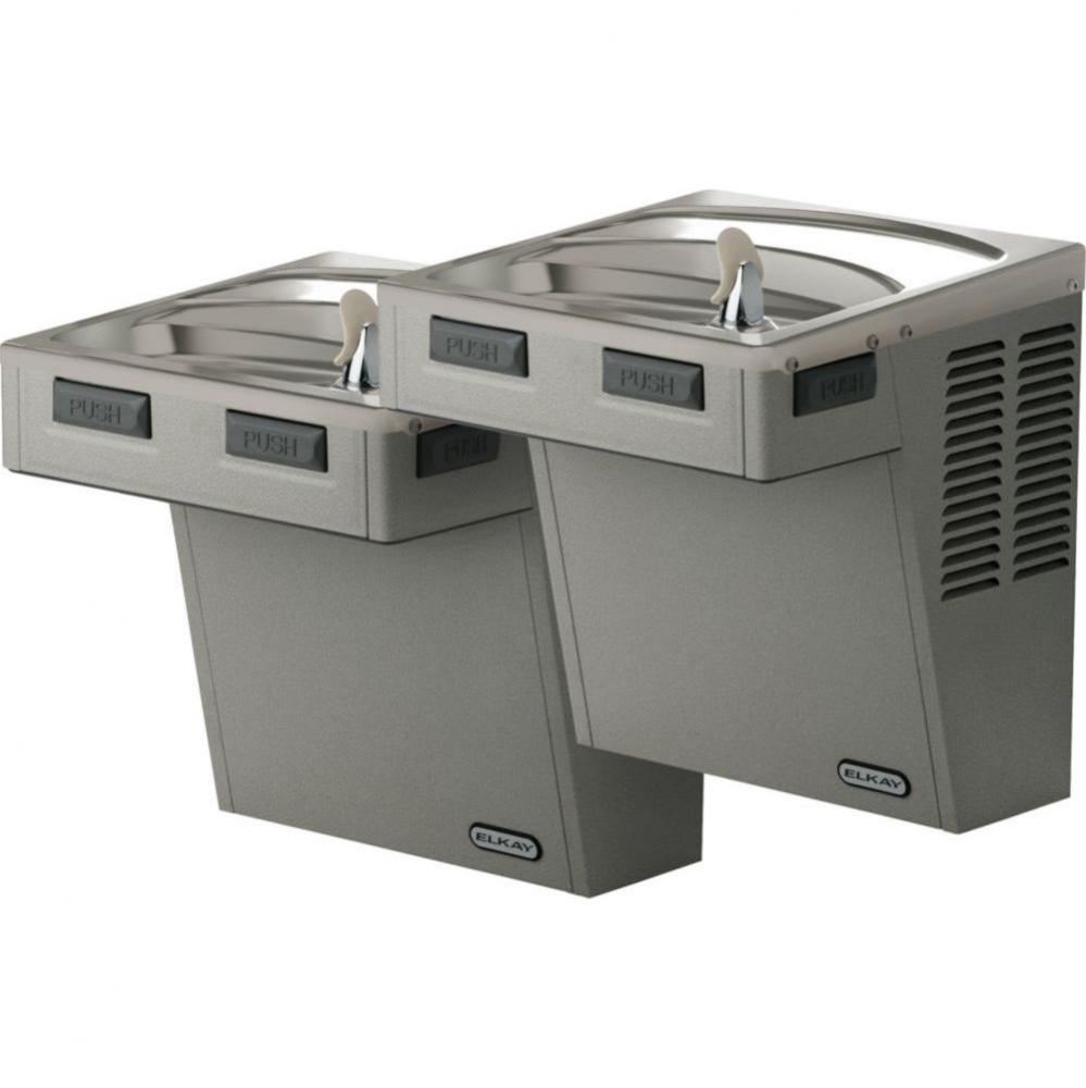 Wall Mount Bi-Level Reverse ADA Cooler, Non-Filtered Refrigerated Light Gray Granite