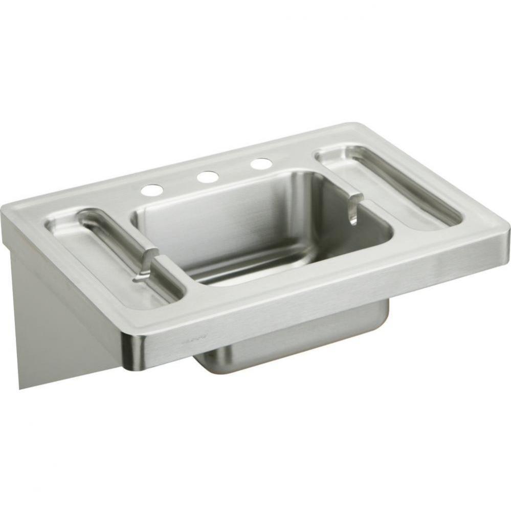Stainless Steel 28'' x 20'' x 7-1/2'', Wall Hung Lavatory Sink