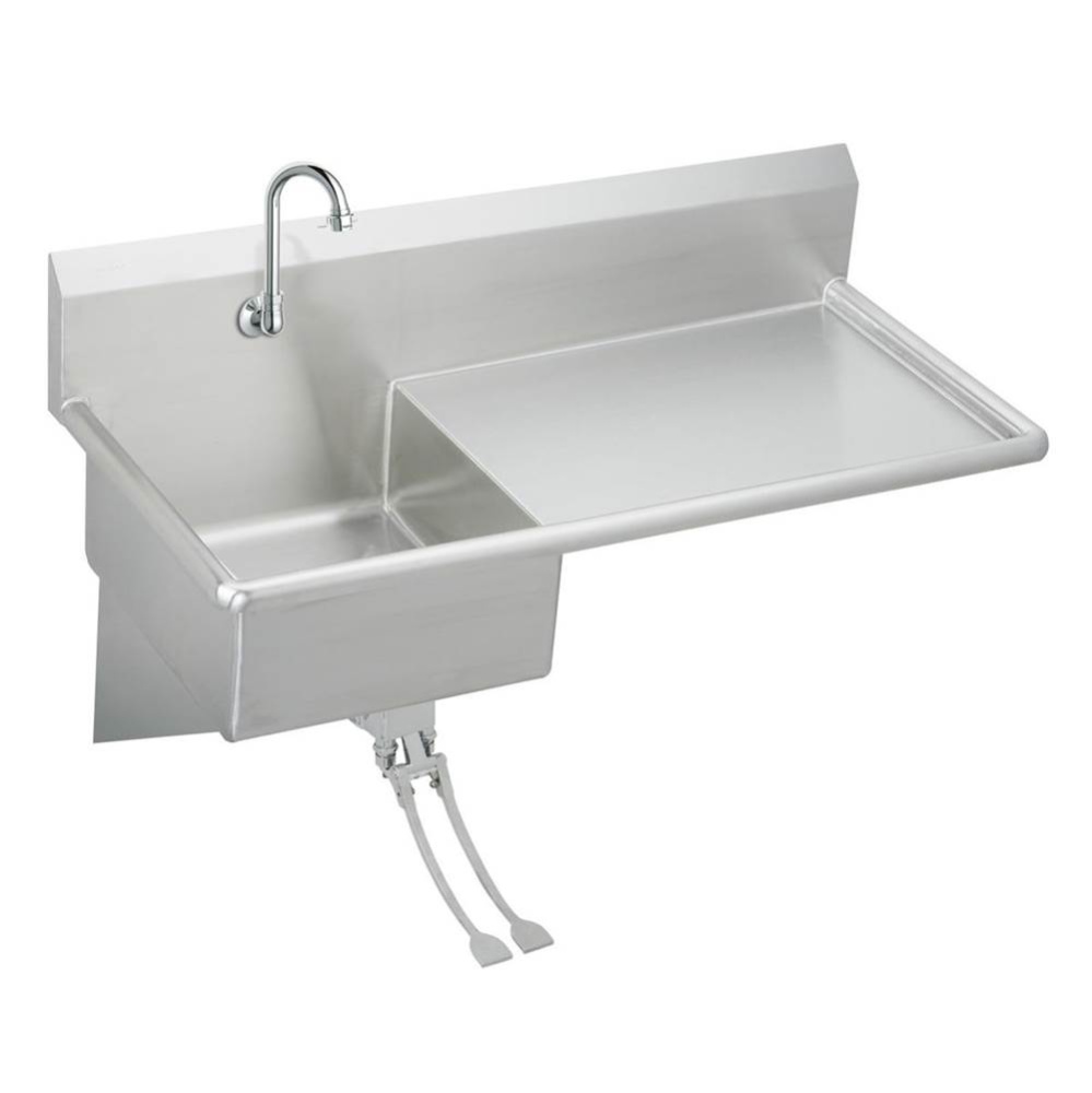 Stainless Steel 49-1/2'' x 24'' x 10 Wall Hung Service Sink Kit