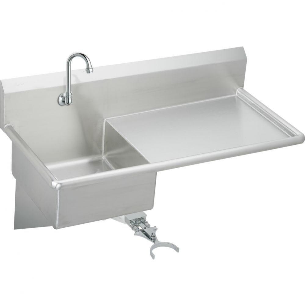 Stainless Steel 49-1/2'' x 24'' x 10, Wall Hung Service Sink Kit