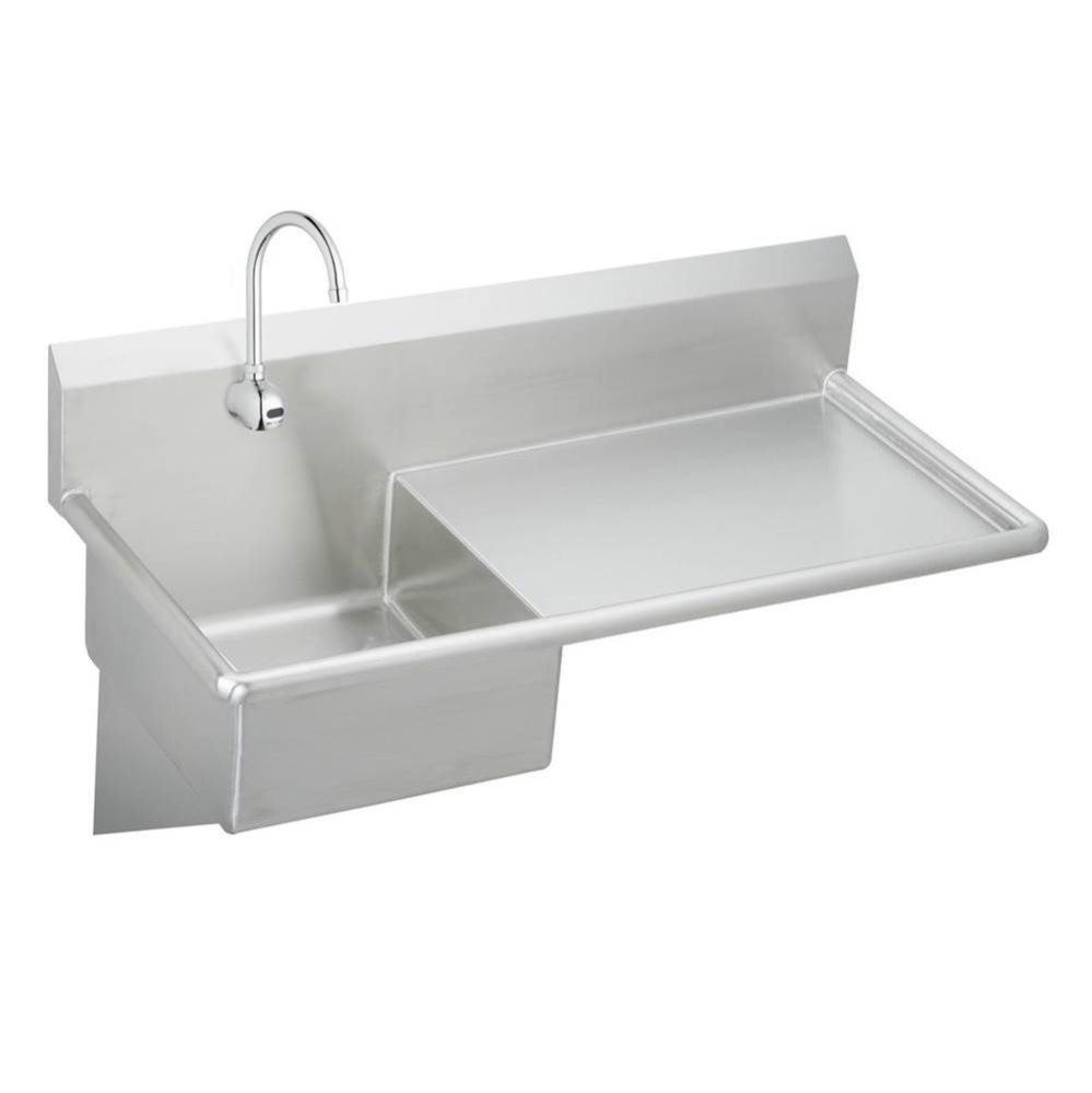 Stainless Steel 49-1/2'' x 24'' x 10 Wall Hung Service Sink Kit