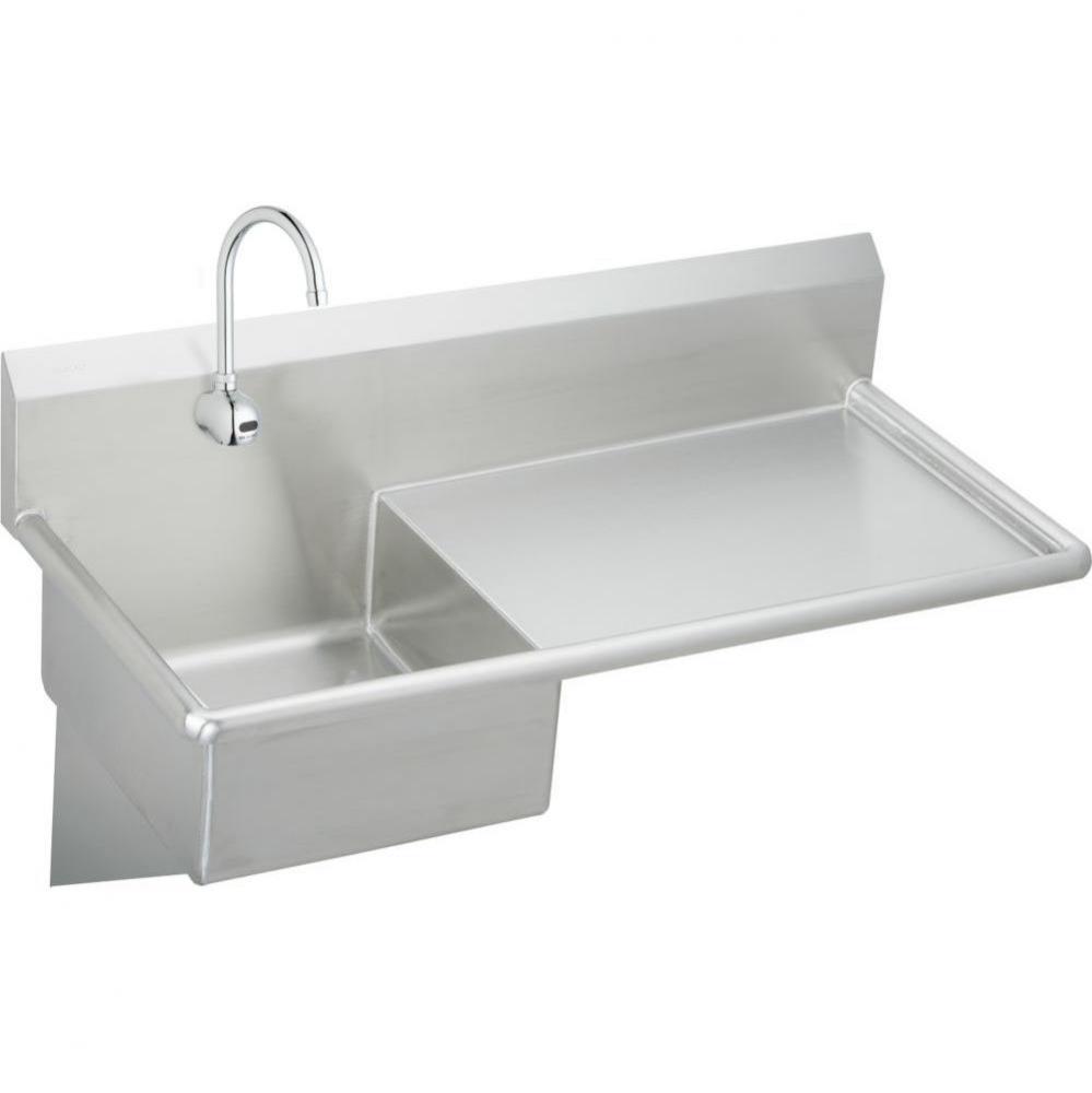 Stainless Steel 49-1/2'' x 24'' x 10, Wall Hung Service Sink Kit