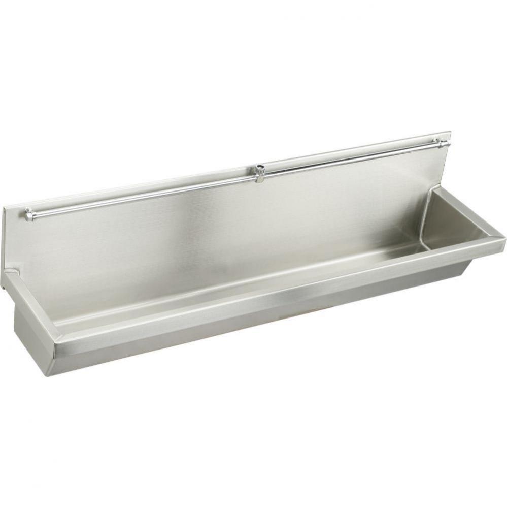 Stainless Steel 60'' x 14'' x 8'', Wall Hung Multiple Station Urinal