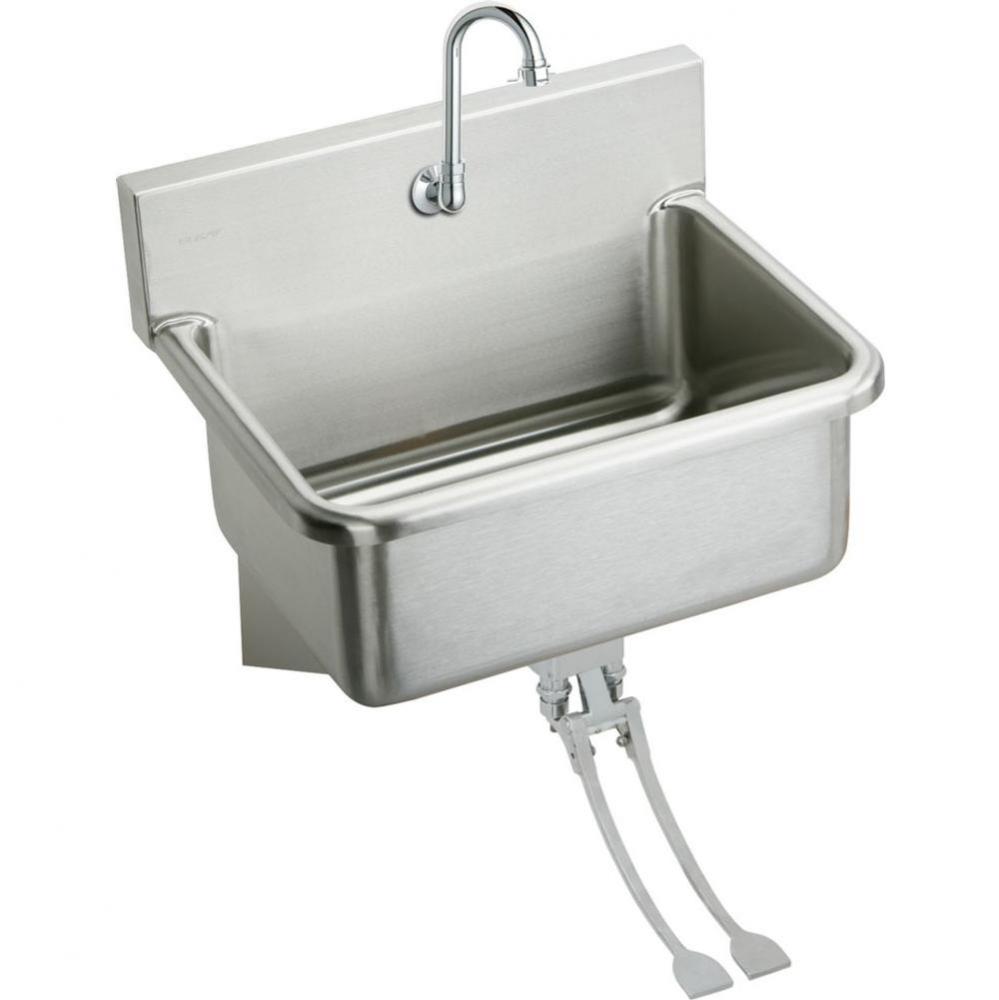 Stainless Steel 31'' x 19.5'' x 10-1/2'', Wall Hung Single Bowl Hand