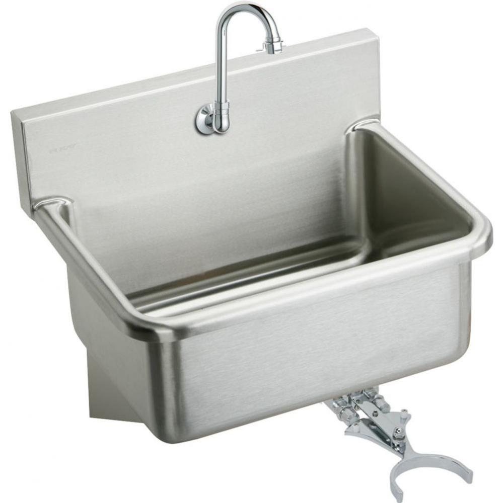 Stainless Steel 31'' x 19.5'' x 10-1/2'', Wall Hung Single Bowl Hand