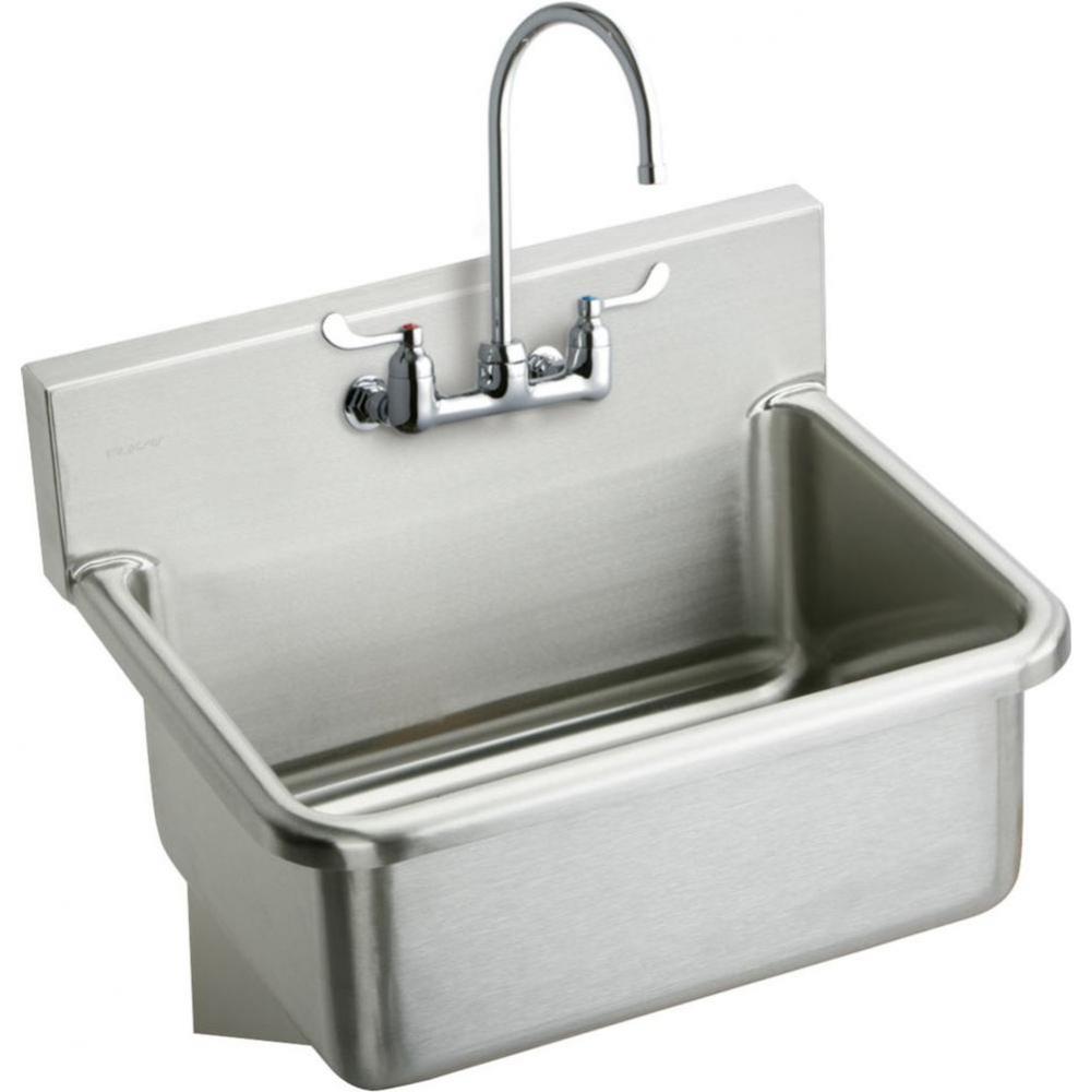 Stainless Steel 31'' x 19.5'' x 10-1/2'', Wall Hung Single Bowl Hand