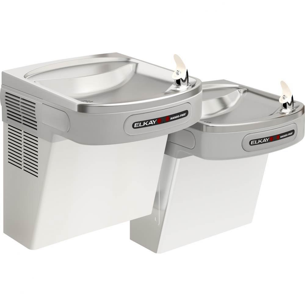 Elkay Bi-Level ADA Cooler Dual Hands Free Activation, Non-Filtered Refrigerated Light Gray