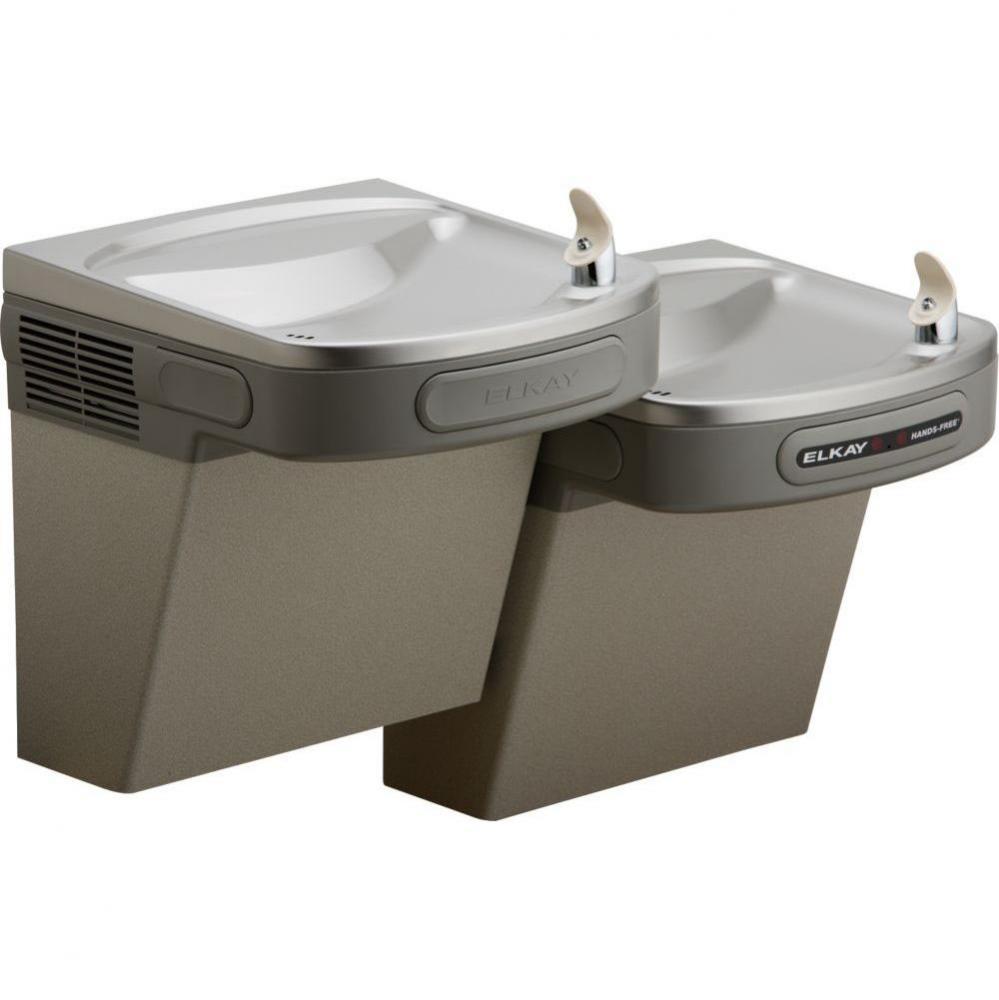 Versatile Cooler Wall Mount Bi-Level ADA Hands-Free, Non-Filtered Refrigerated Light Gray Granite