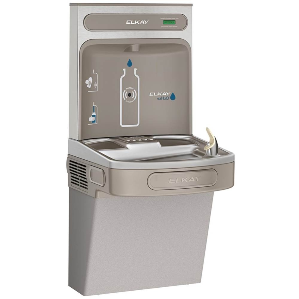 ezH2O Bottle Filling Station with Single ADA Cooler Non-Filtered Non-Refrigerated Light Gray