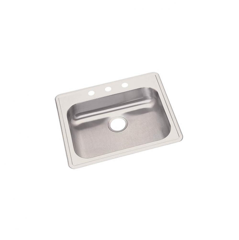 Dayton Stainless Steel 25'' x 21-1/4'' x 5-3/8'', 2-Hole Single Bowl