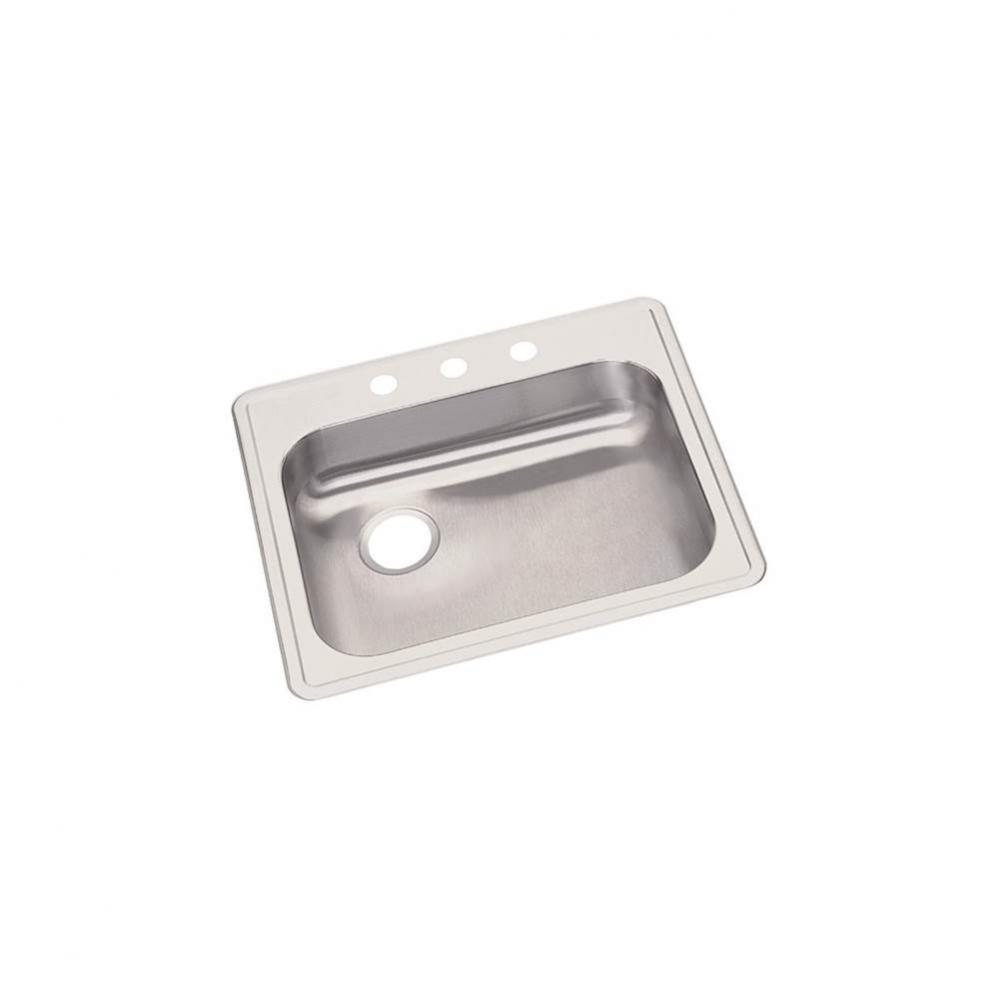 Dayton Stainless Steel 25'' x 21-1/4'' x 5-3/8'', 3-Hole Single Bowl