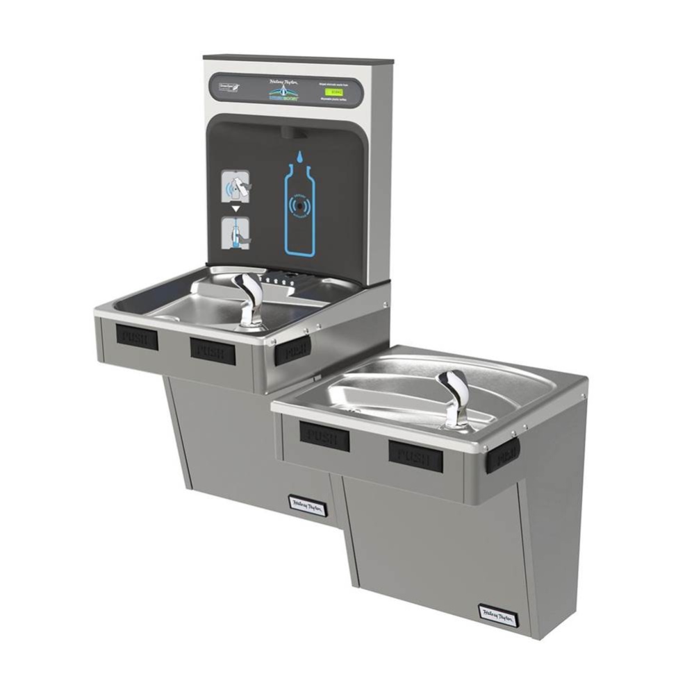 HydroBoost Bottle Filling Station & Bi-Level ADA Cooler Non-Filtered Refrigerated Platinum Vin