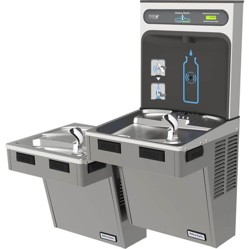 Halsey Taylor HydroBoost Bottle Filling Station, & Bi-Level Reverse ADA Cooler, Non-Filtered 8