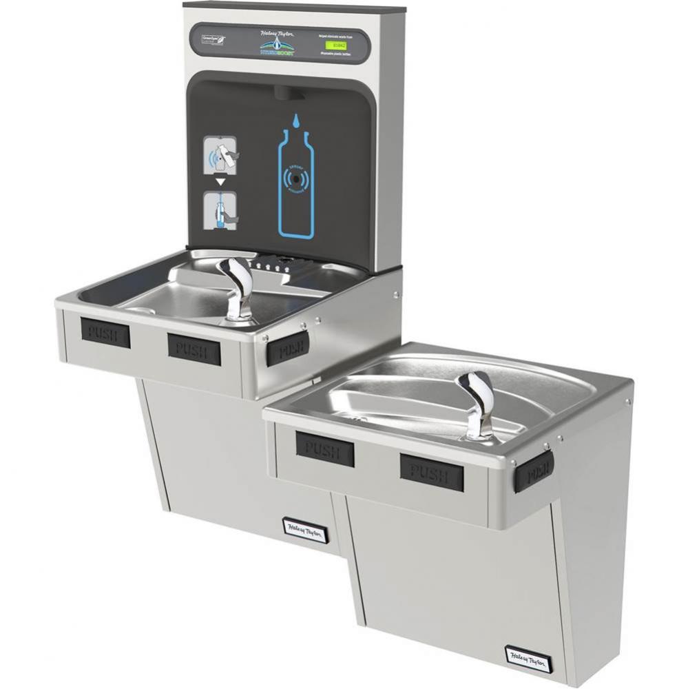 Halsey Taylor HydroBoost Bottle Filling Station, & Bi-Level ADA Cooler, Non-Filtered 8 GPH Sta
