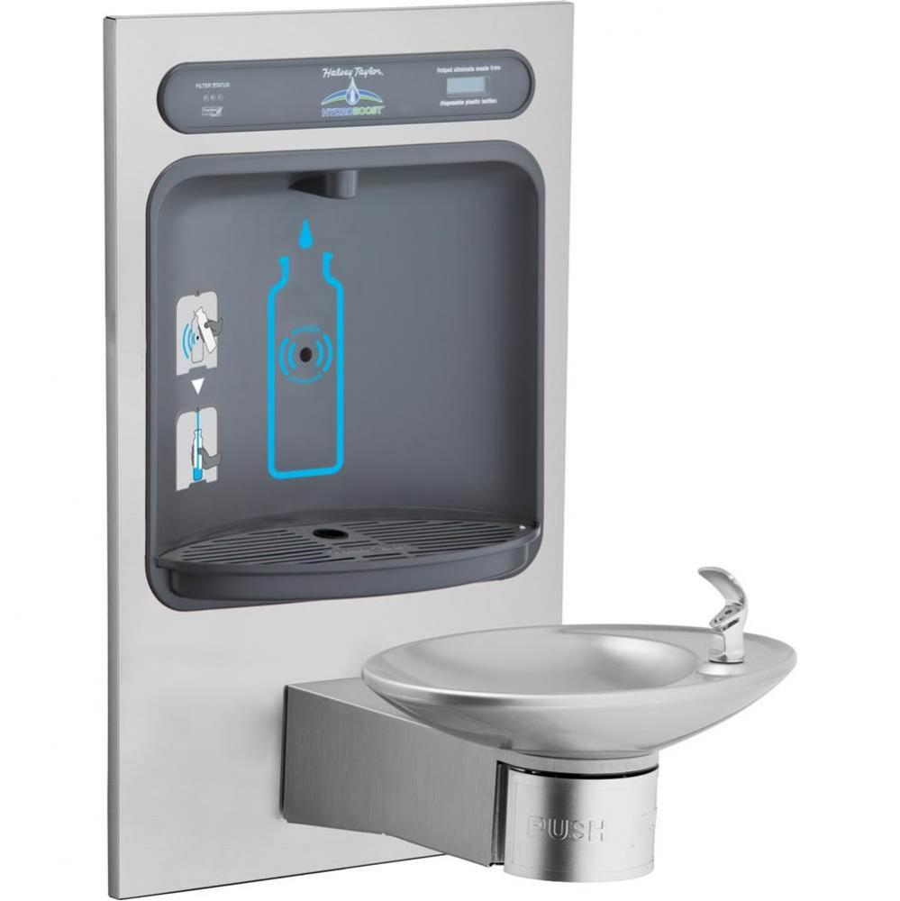 Halsey Taylor HydroBoost Bottle Filling Station & Integral OVL-II Fountain Filtered Non-Refrig