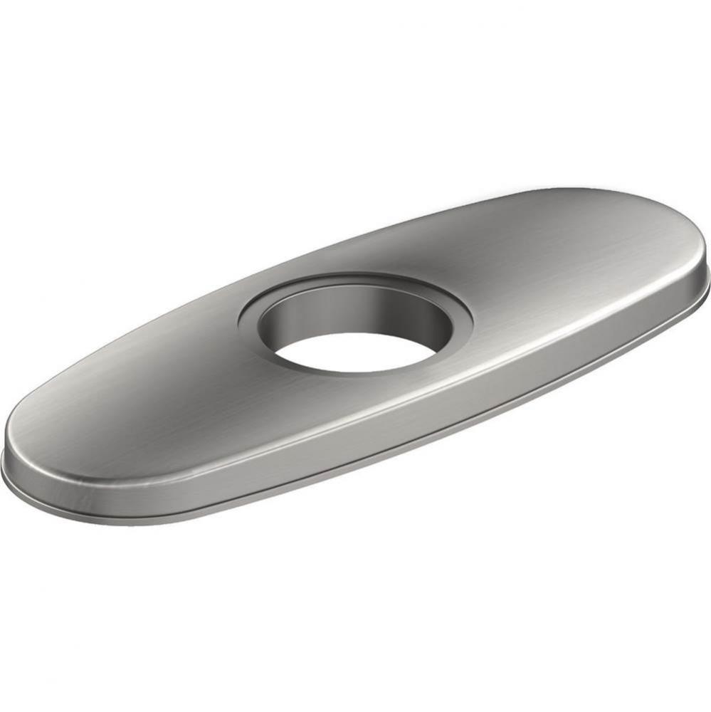 3-Hole Bar Faucet Deck Plate/Escutcheon, Lustrous Steel (LS)