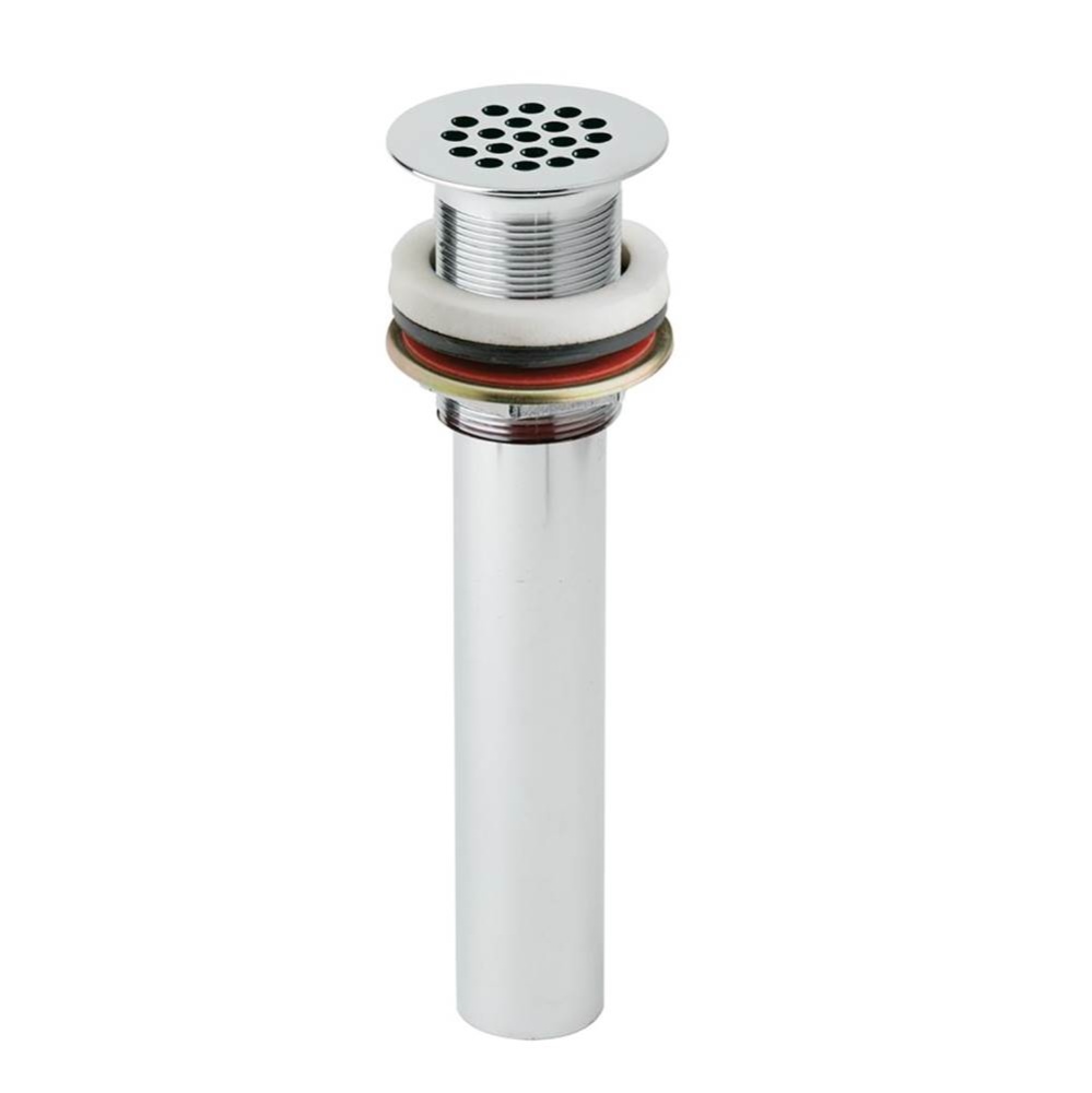 1-1/2'' Drain Fitting Chrome Plated Brass with Perforated Grid and Tailpiece