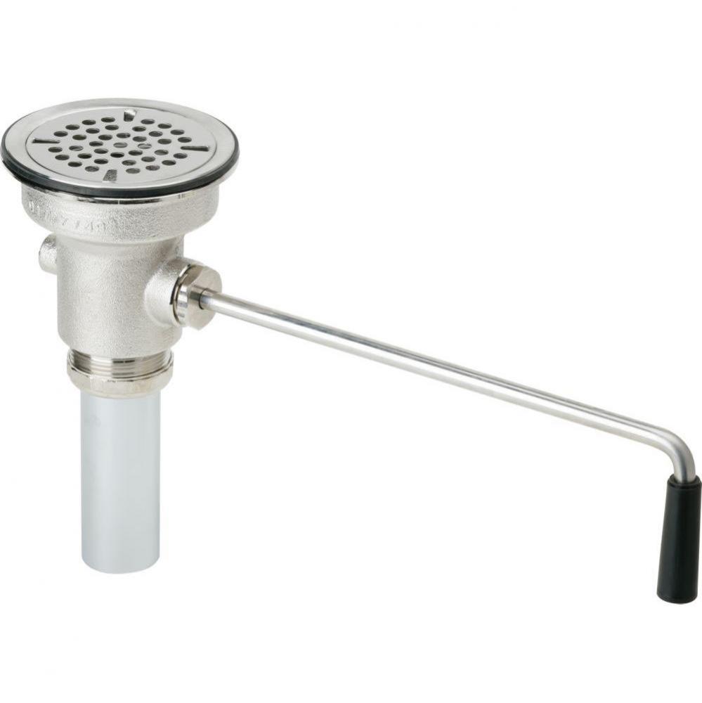 3-1/2'' Drain Fitting Rotary Lever Operated with 1-1/2'' OD Tailpiece