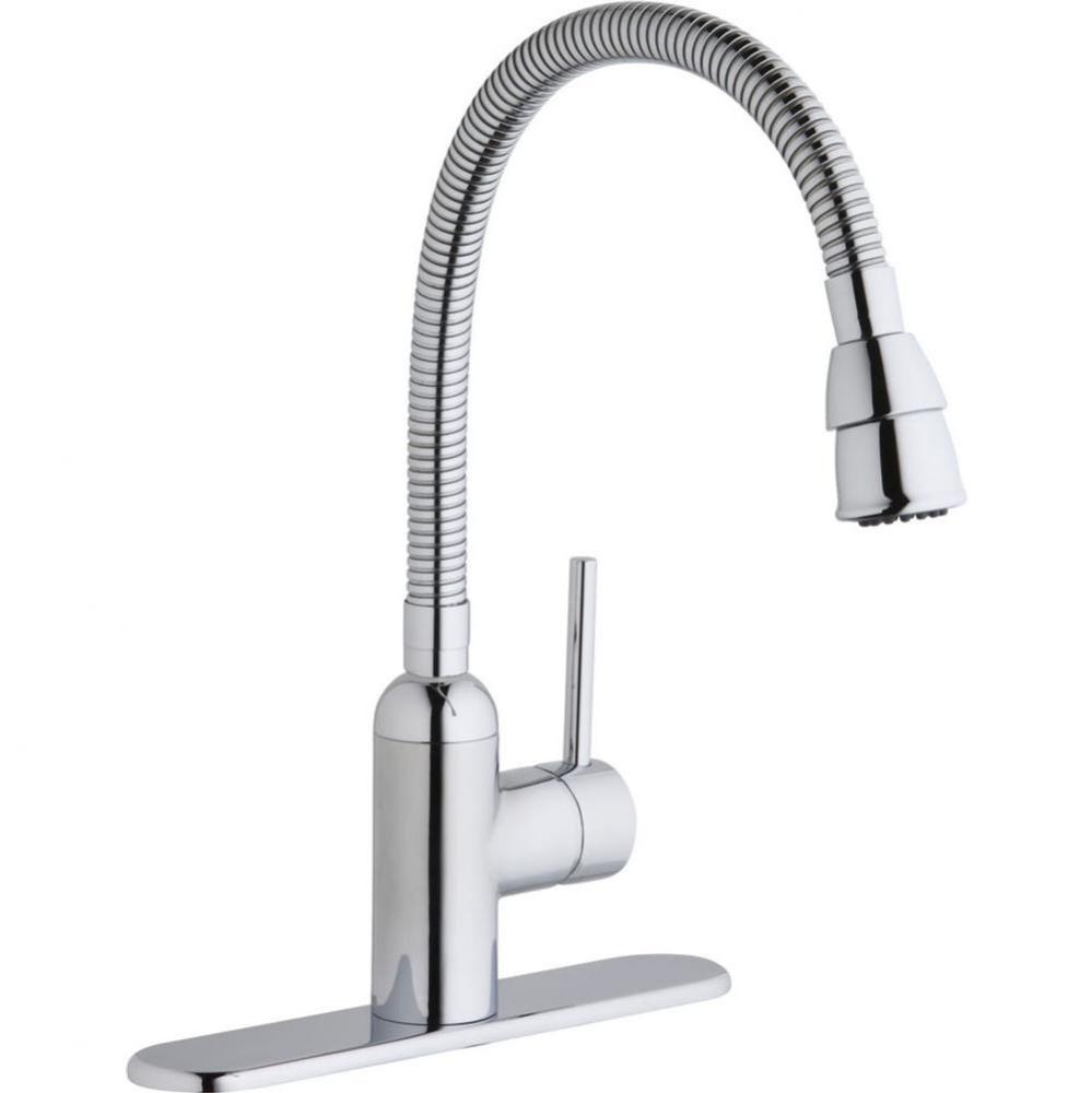 Pursuit Laundry/Utility Faucet with Flexible Spout Forward Only Lever Handle Chrome