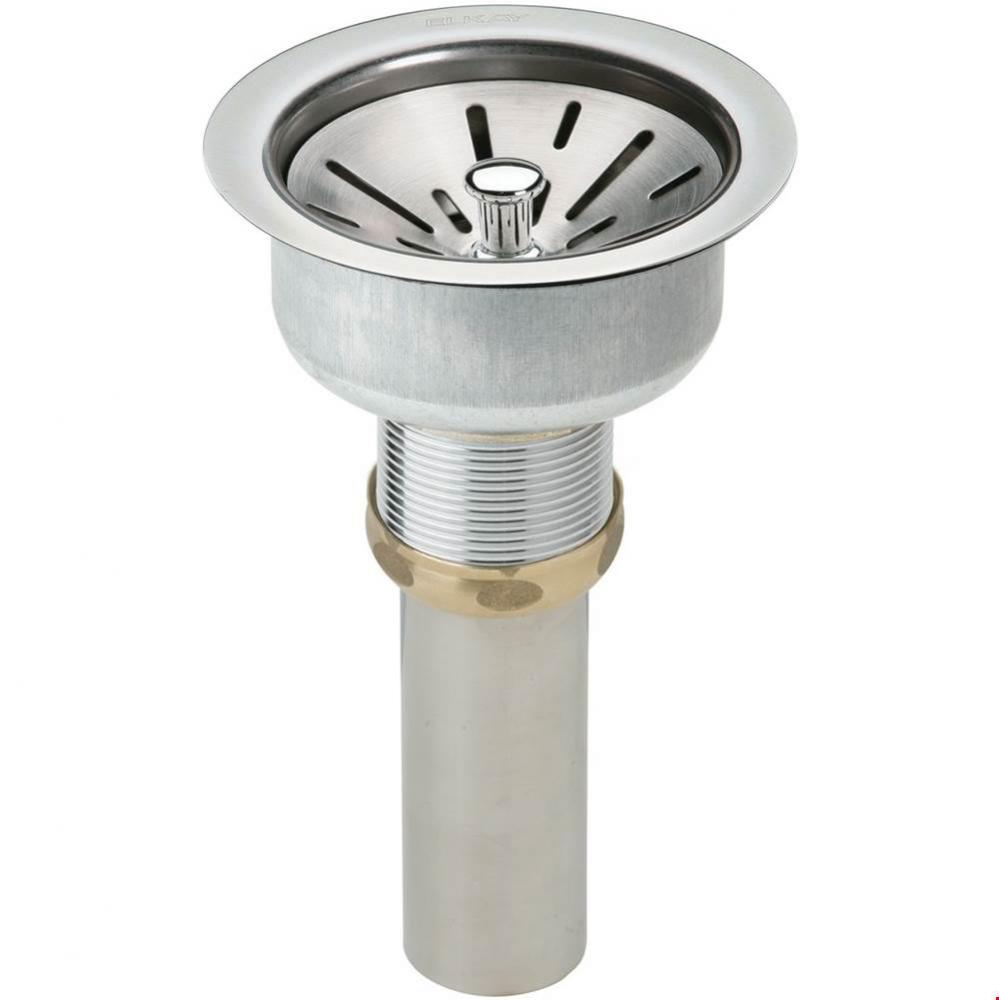 3-1/2'' Drain Fitting Type 304 Stainless Steel Body, Strainer Basket and Tailpiece
