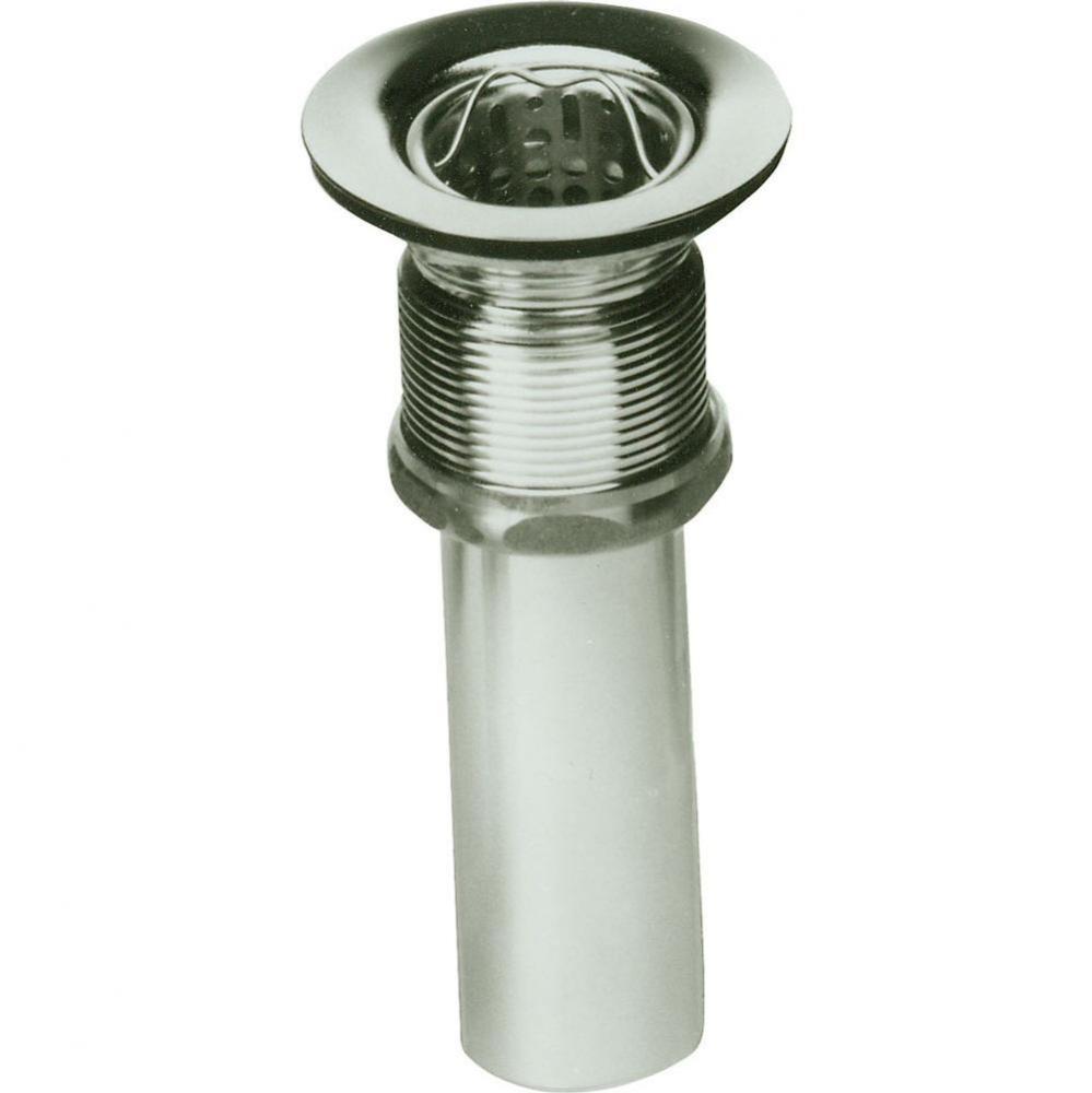 Drain Fitting 2'' Nickel Plated Brass Body with Deep Stainless Steel Strainer Basket