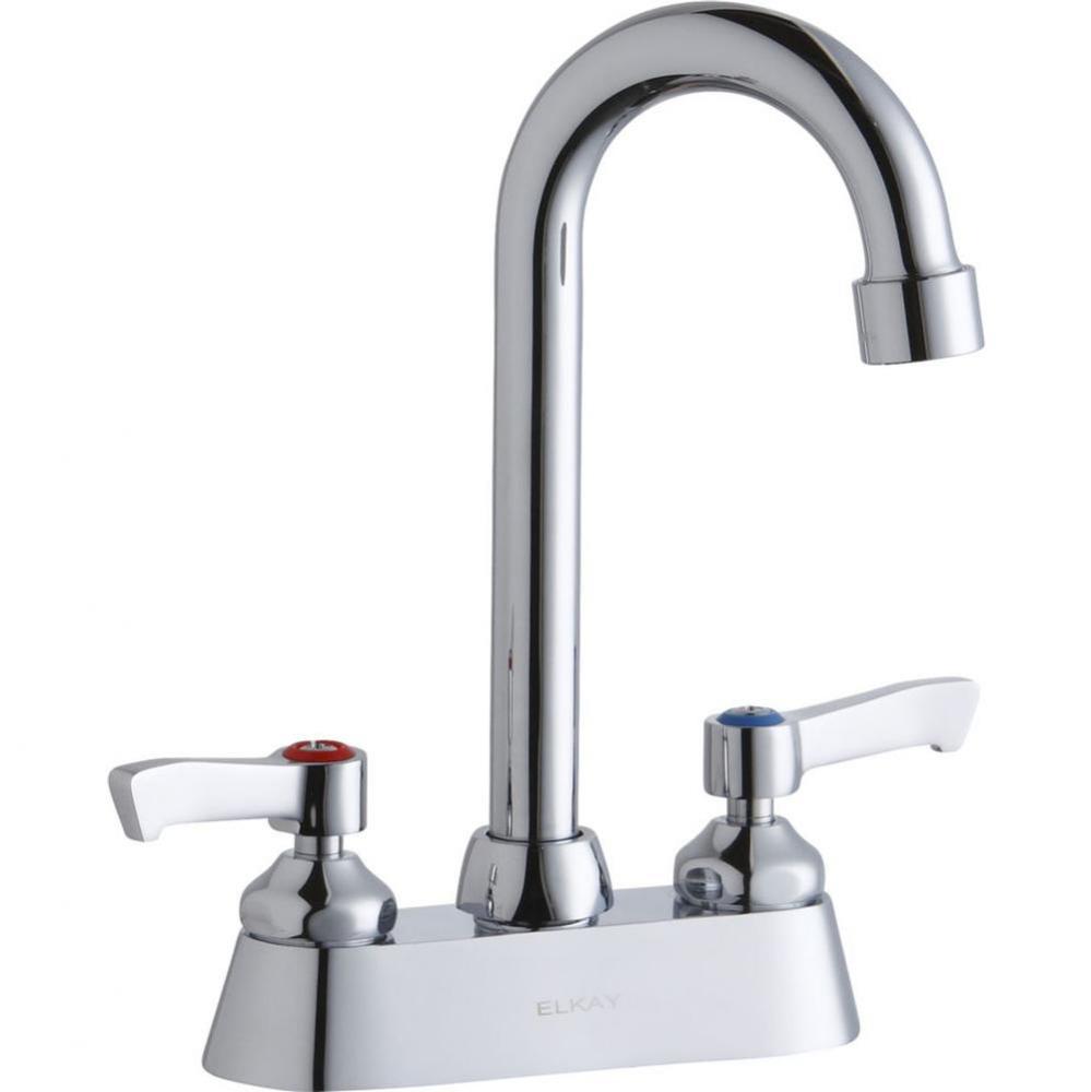 4'' Centerset with Exposed Deck Faucet with 4'' Gooseneck Spout 2''
