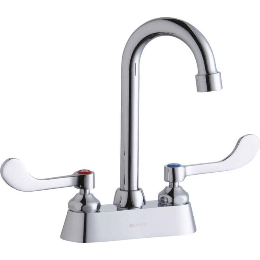 4'' Centerset with Exposed Deck Faucet with 4'' Gooseneck Spout 4''