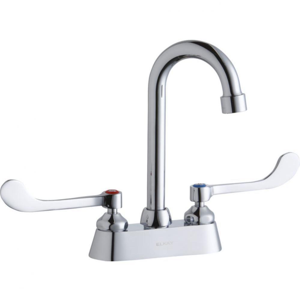 4'' Centerset with Exposed Deck Faucet with 4'' Gooseneck Spout 6''