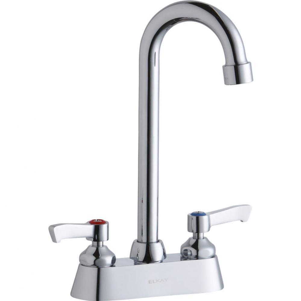 4'' Centerset with Exposed Deck Faucet with 5'' Gooseneck Spout 2''