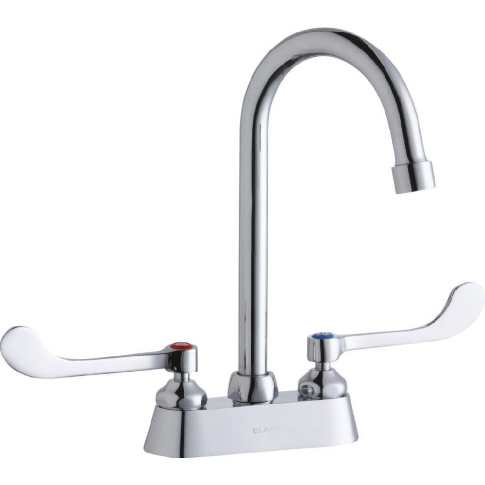 4'' Centerset with Exposed Deck Faucet with 5'' Gooseneck Spout 6''