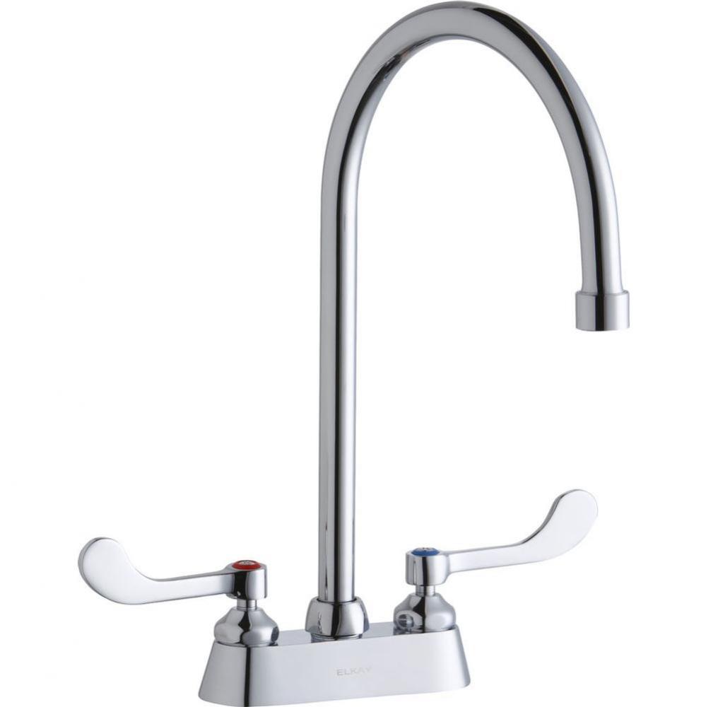 4'' Centerset with Exposed Deck Faucet with 8'' Gooseneck Spout 4''