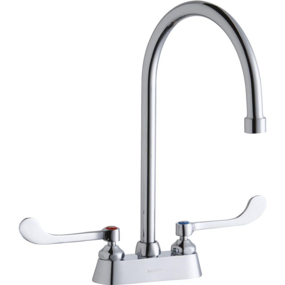 4'' Centerset with Exposed Deck Faucet with 8'' Gooseneck Spout 6''