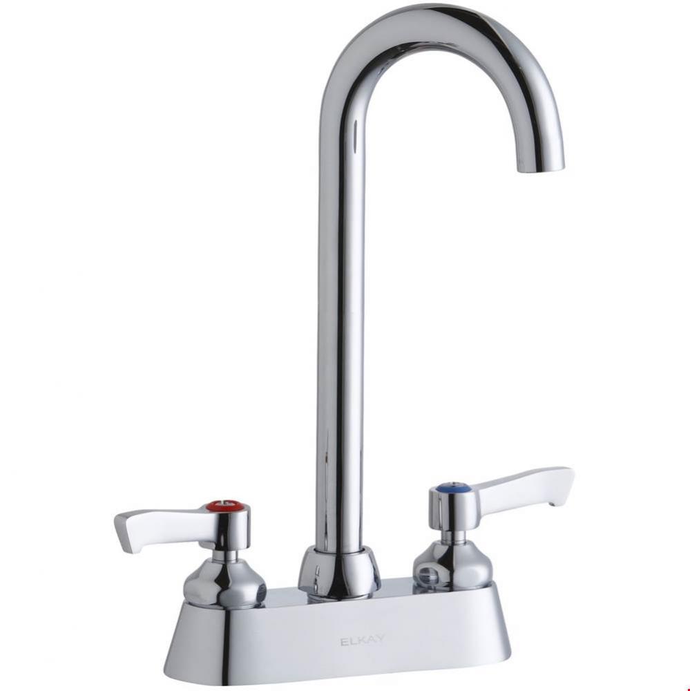 4'' Centerset with Exposed Deck Laminar Flow Faucet with 5'' Gooseneck Spout 2