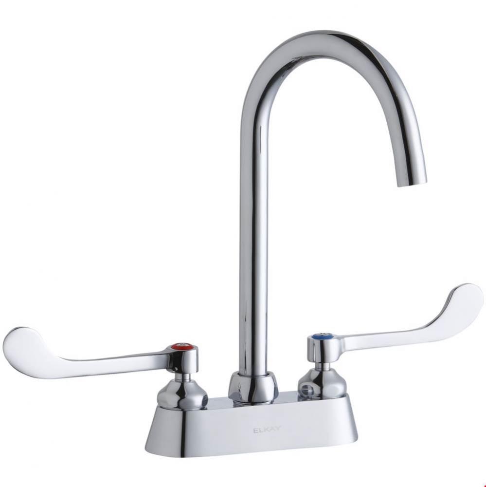 4'' Centerset with Exposed Deck Laminar Flow Faucet with 5'' Gooseneck Spout 6