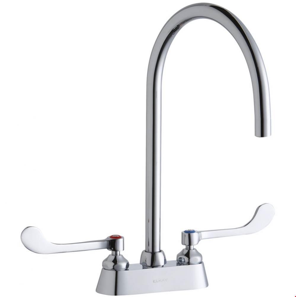 4'' Centerset with Exposed Deck Laminar Flow Faucet with 8'' Gooseneck Spout 6