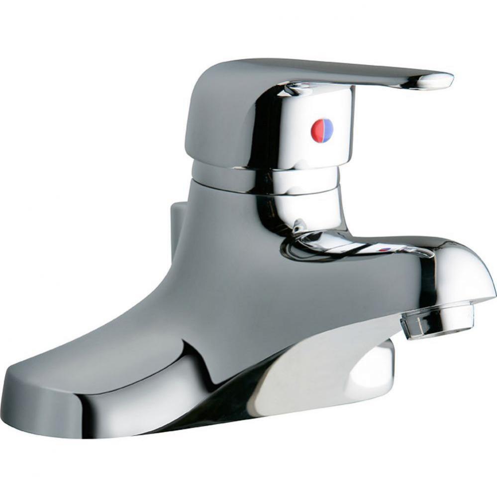 4'' Centerset with Exposed Deck Lavatory Faucet Pop-Up Drain Integral Spout Single Contr