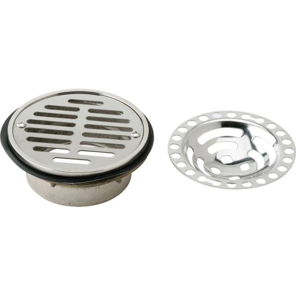 Drain Fitting 5-1/2'' Stainless Steel Dome / Flat Grid Strainer