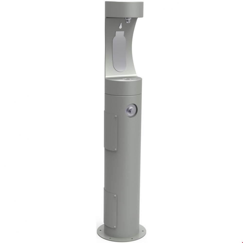 Outdoor ezH2O Bottle Filling Station Pedestal, Non-Filtered Non-Refrigerated Freeze Resistant Gray
