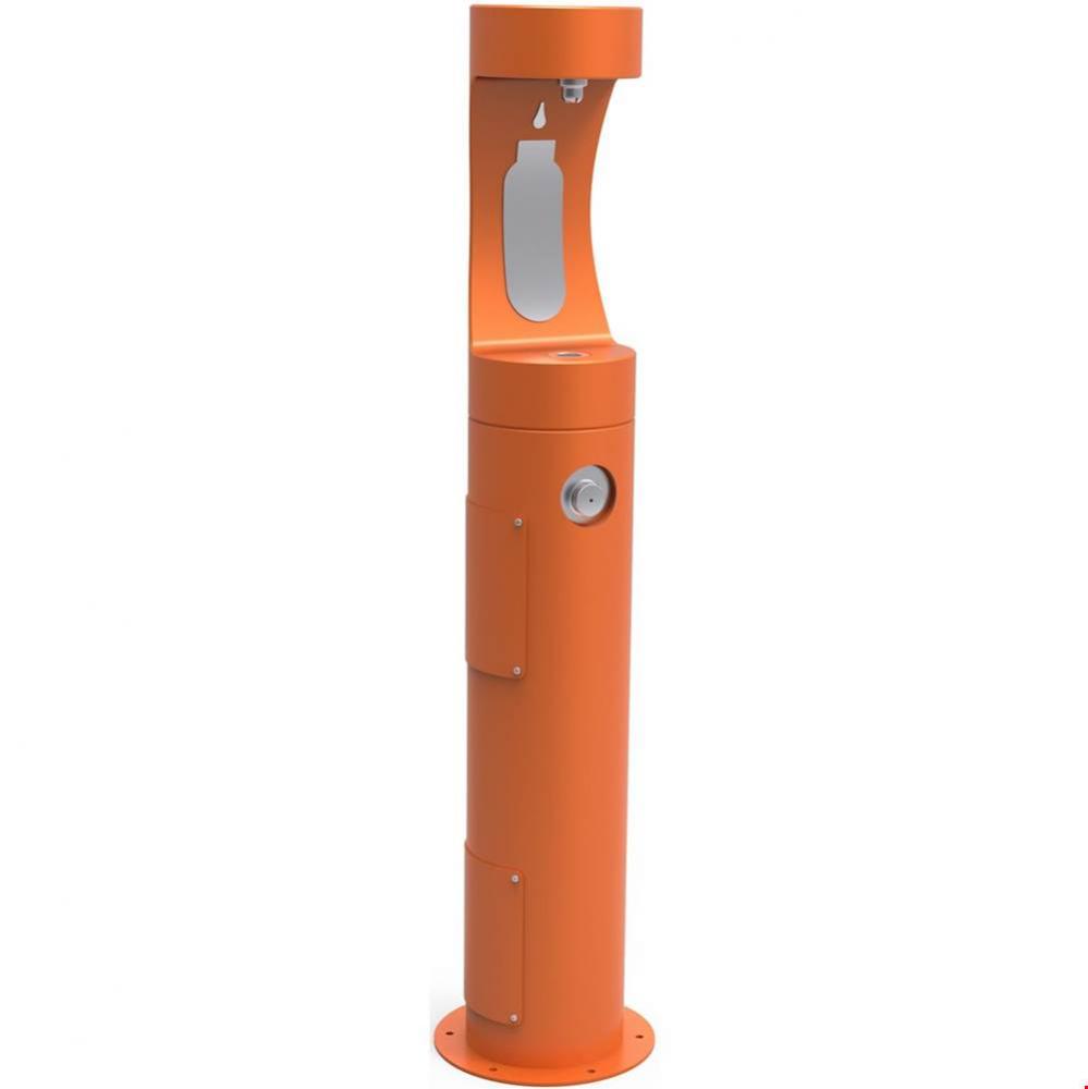 Outdoor ezH2O Bottle Filling Station Pedestal, Non-Filtered Non-Refrigerated Orange