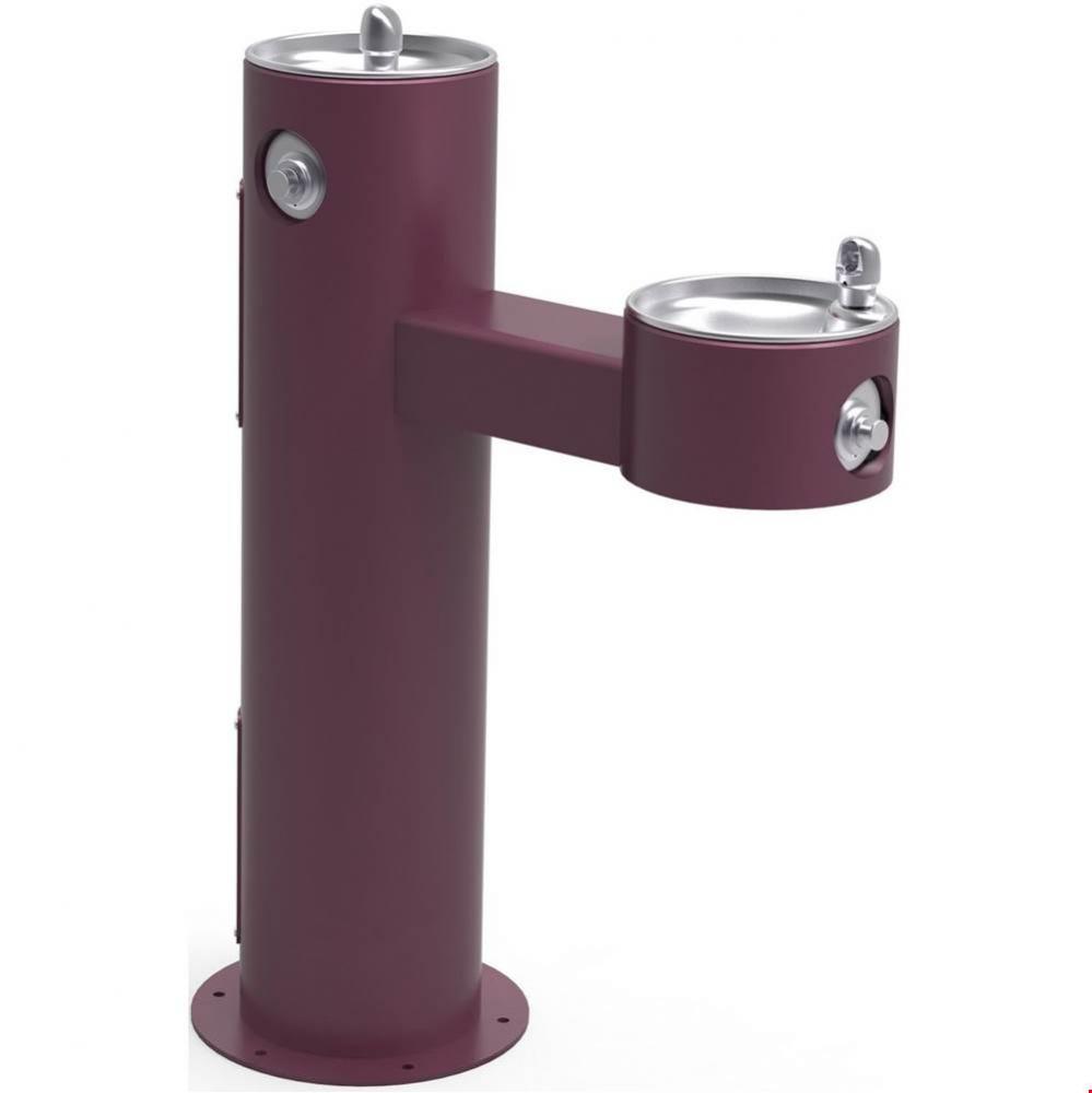 Outdoor Fountain Bi-Level Pedestal Non-Filtered, Non-Refrigerated Freeze Resistant Purple