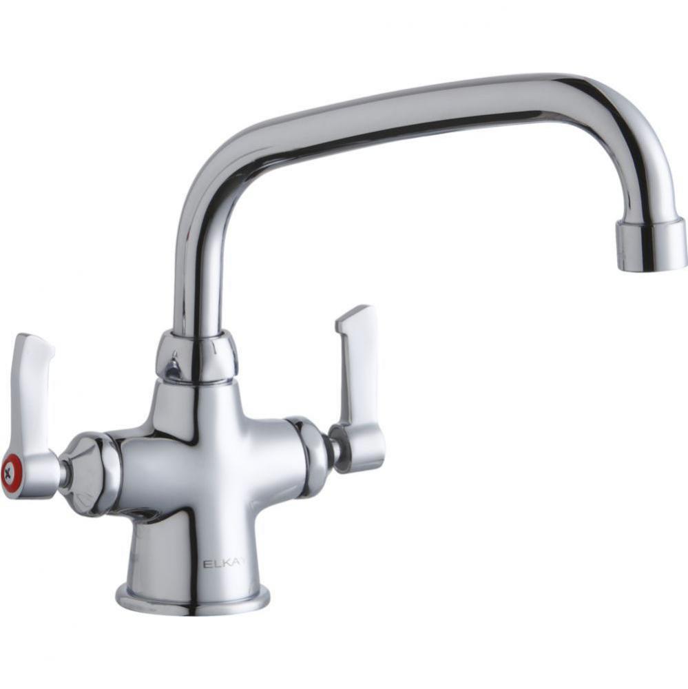 Single Hole with Concealed Deck Faucet with 8'' Arc Tube Spout 2'' Lever Handl