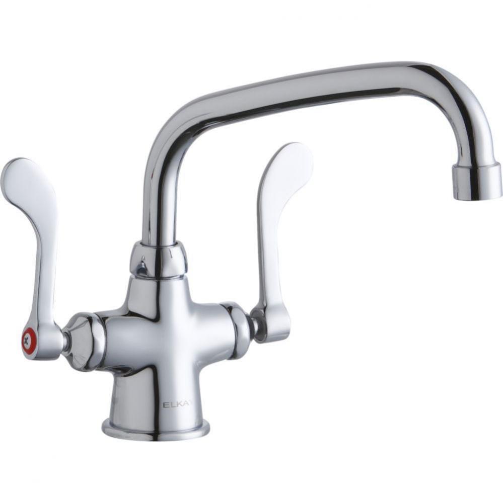 Single Hole with Concealed Deck Faucet with 8'' Arc Tube Spout 4'' Wristblade