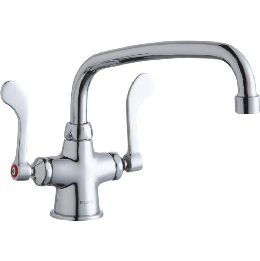 Single Hole with Concealed Deck Faucet with 10'' Arc Tube Spout 4'' Wristblade