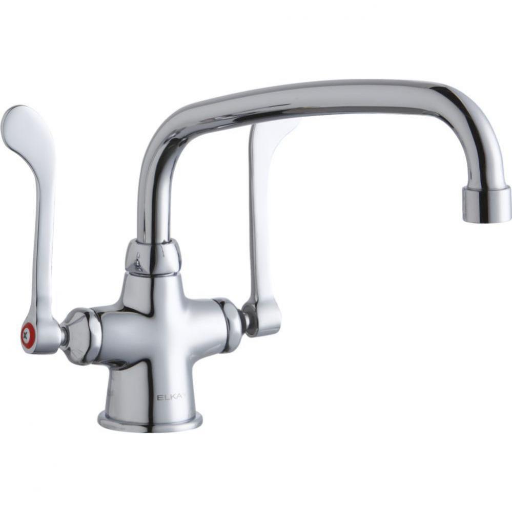 Single Hole with Concealed Deck Faucet with 10'' Arc Tube Spout 6'' Wristblade