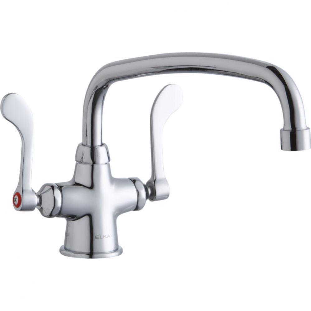 Single Hole with Concealed Deck Faucet with 12'' Arc Tube Spout 4'' Wristblade