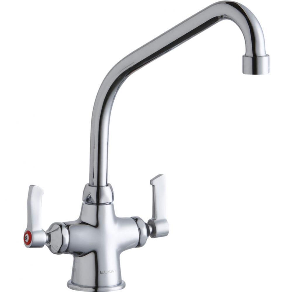 Single Hole with Concealed Deck Faucet with 8'' High Arc Spout 2'' Lever Handl