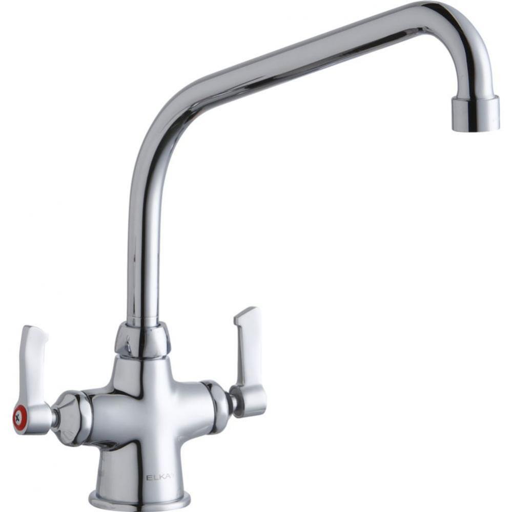 Single Hole with Concealed Deck Faucet with 10'' High Arc Spout 2'' Lever Hand