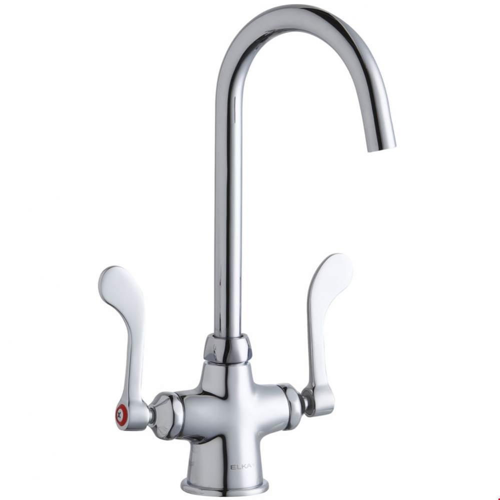 Single Hole with Concealed Deck Laminar Flow Faucet with 5'' Gooseneck Spout 4'&apo